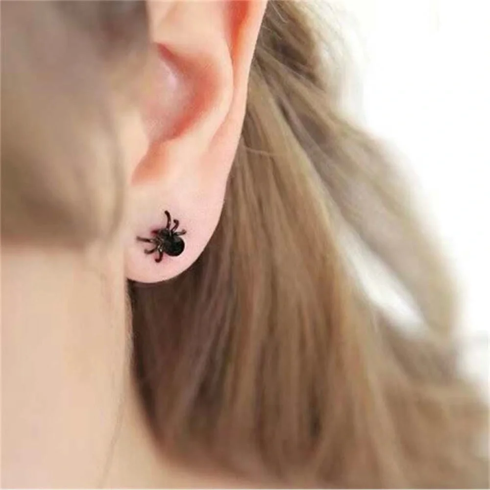 Sparkle & Scare with Halloween Rhinestone Spider Studs🕷️ NWT Black Stud Earrings